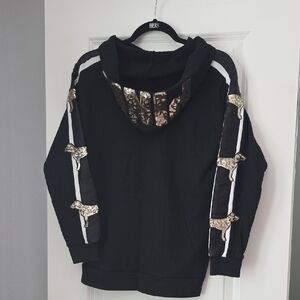 Victoria's Secret Black Hoodie with White Accents